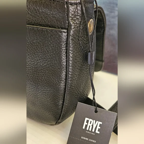 FRYE Black Pebble Saddle Crossbody Bag NWT - Picture 12 of 16